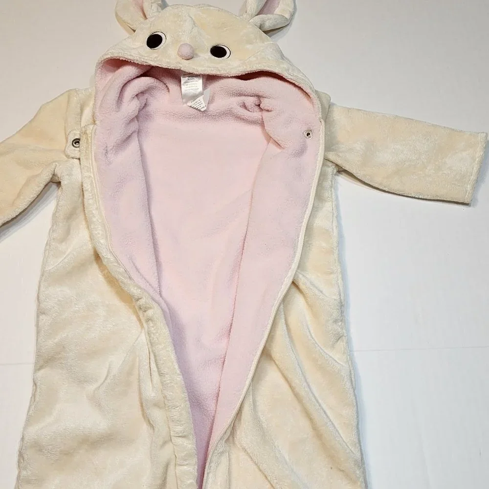 Gymboree baby girl bunny bunting size 0-6 months sleep sack rabbit ears paws tai